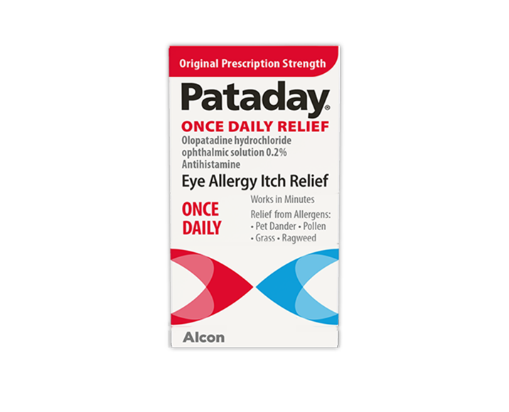 product box for Pataday Eye Allergy Itch Relief Eye Drops in Once Daily Relief Original Prescription Strength