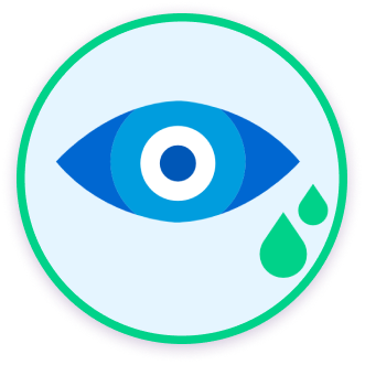 blue and green eye allergy symptoms icon