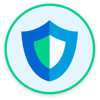 blue and green shield icon